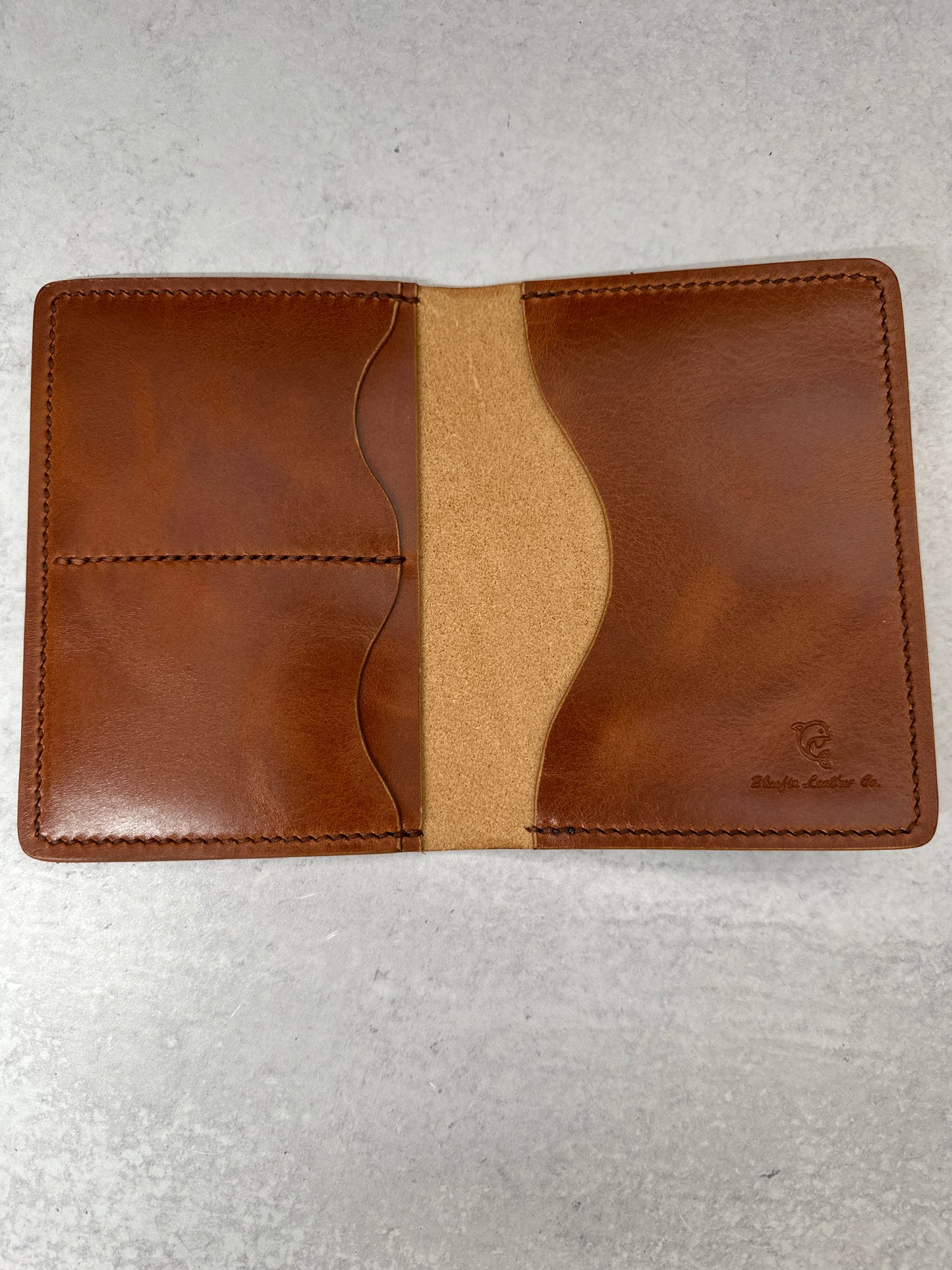 Golden Brown Leather Passport Cover