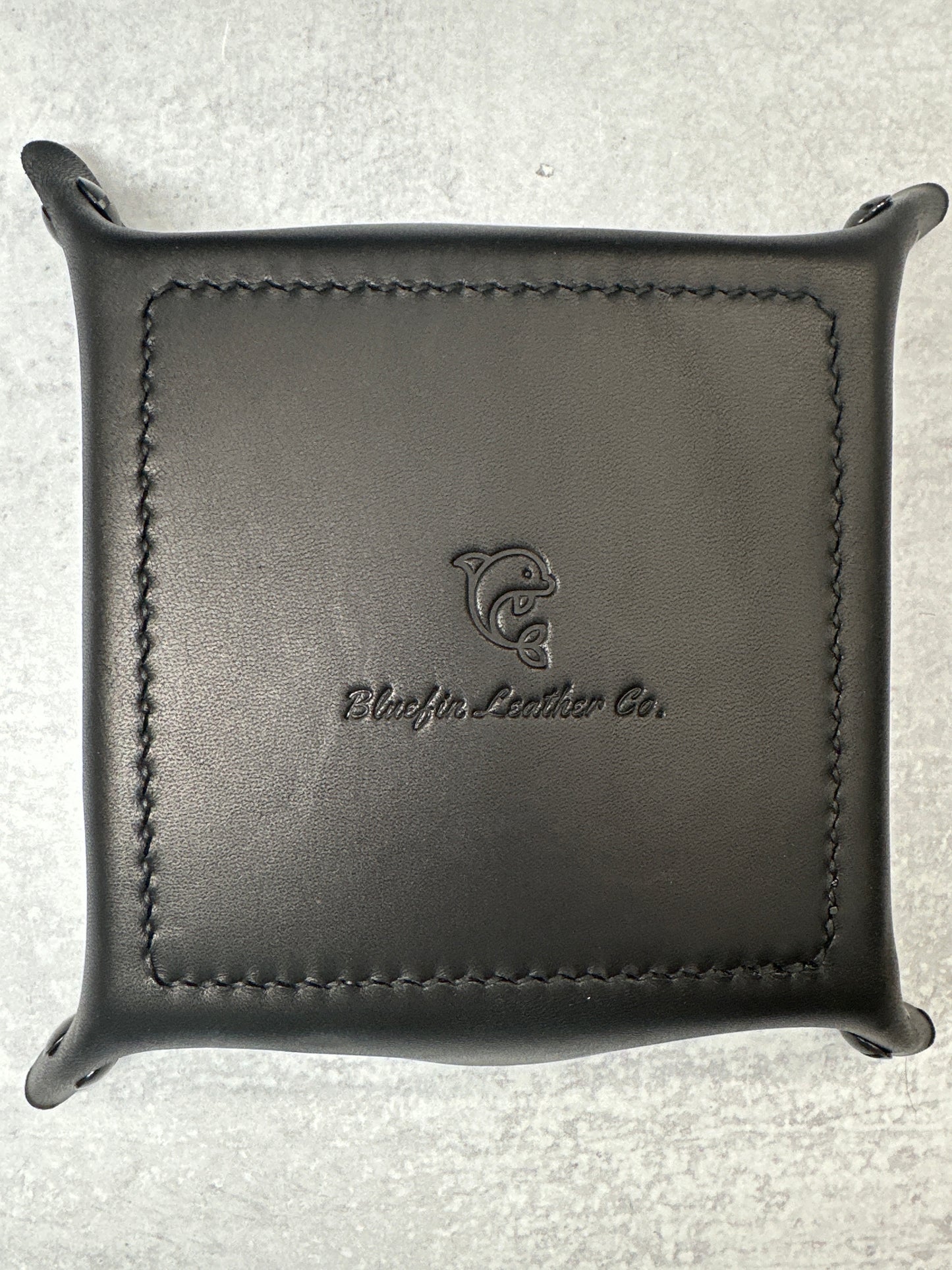Black Leather Valet Tray