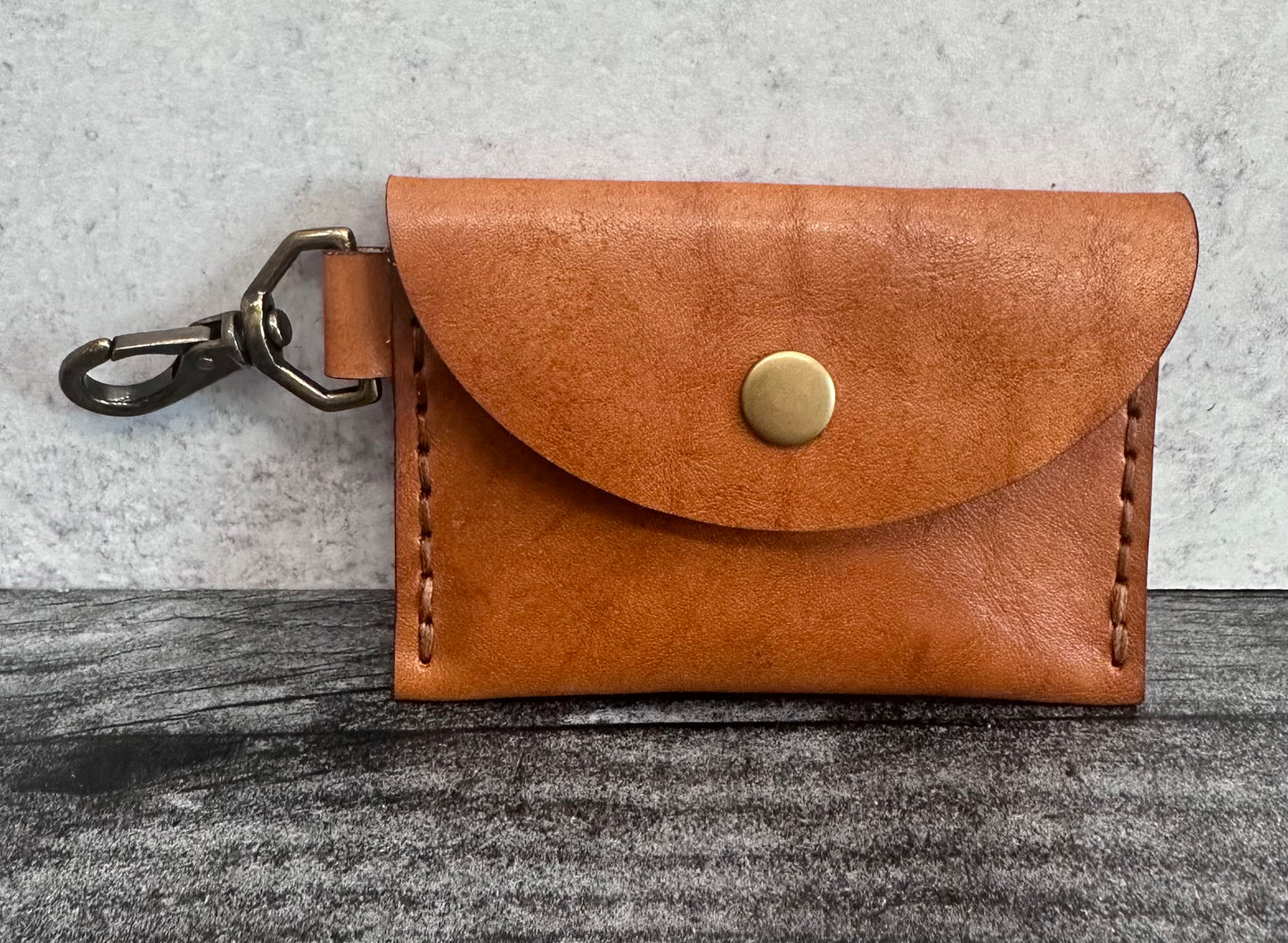 Light Brown Card Wallet with swivel clasp