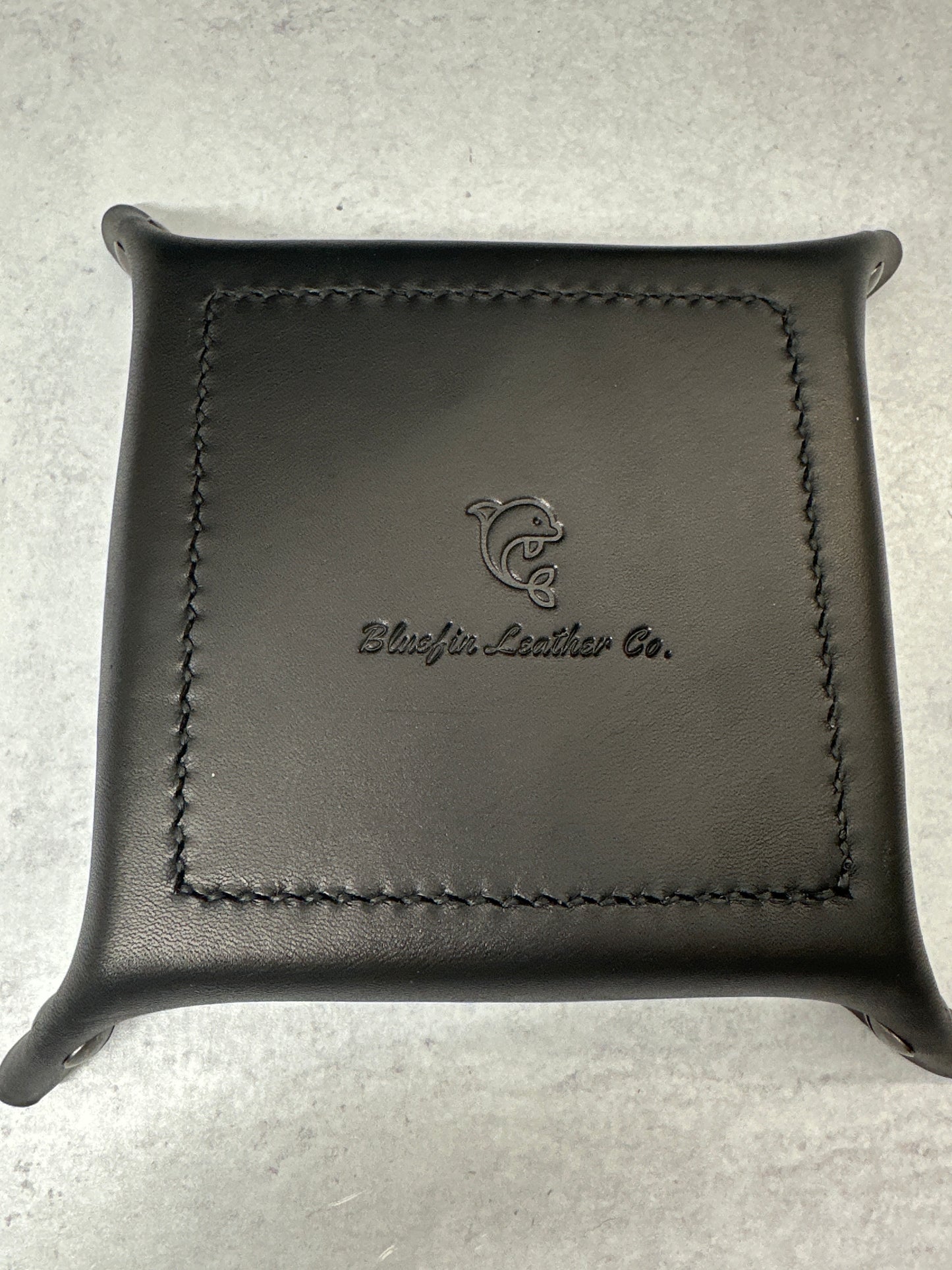 Black Leather/Black Alligator Valet Tray