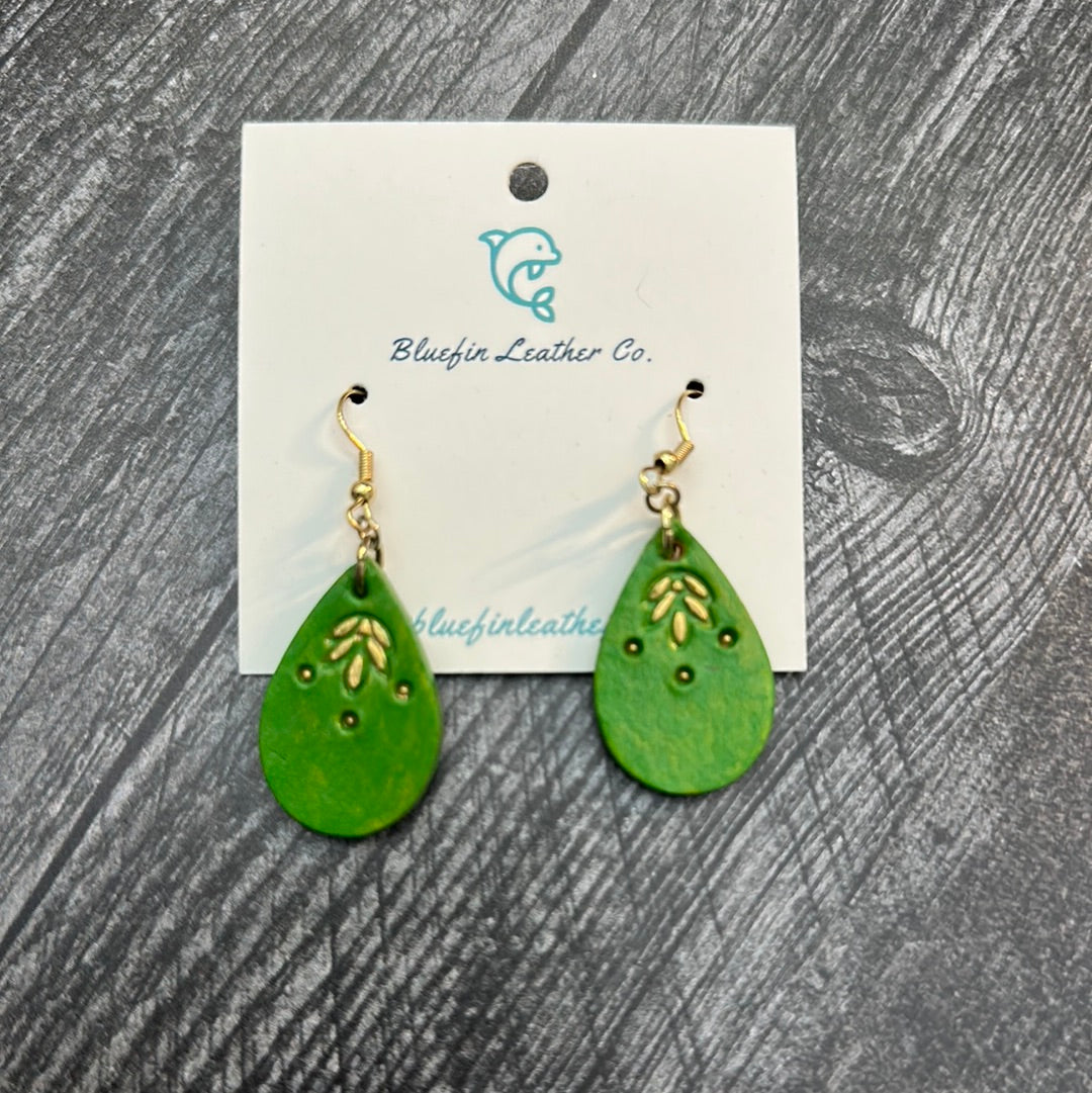 Small Teardrop-Green/Gold