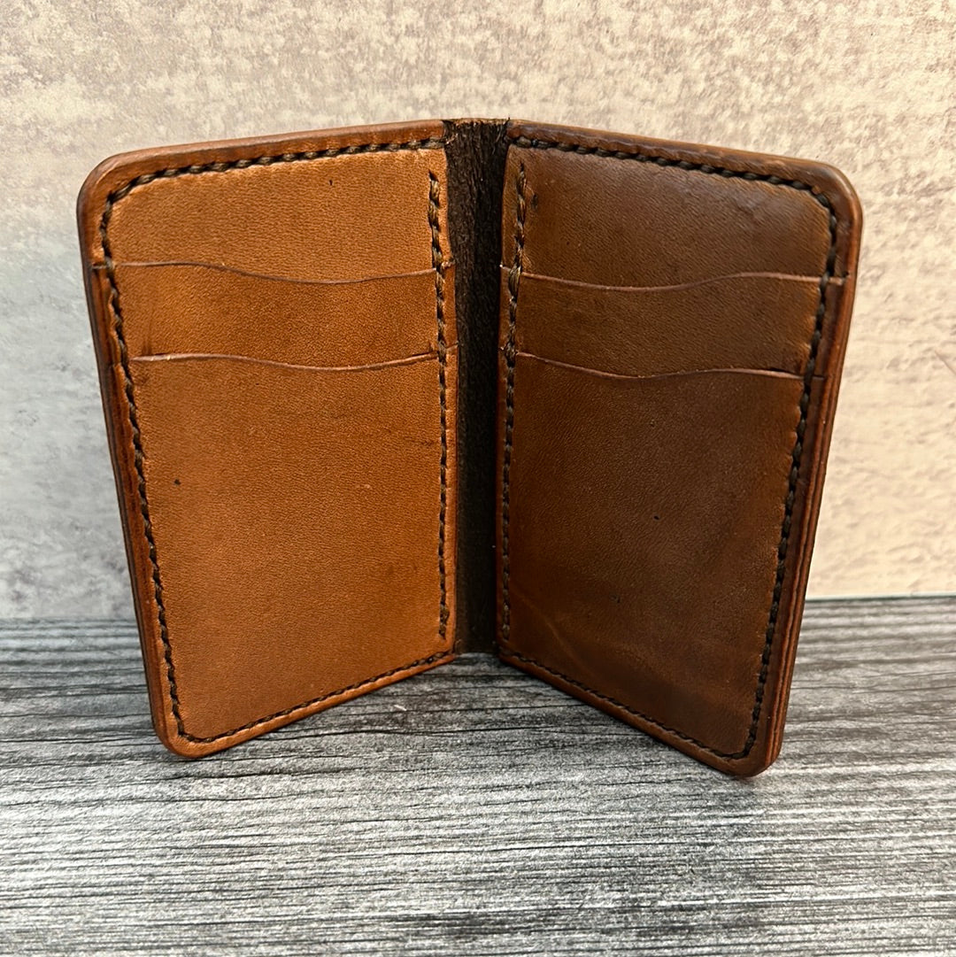 Brown Two-Tone Vertical Slim Wallet – Bluefin Leather Co.