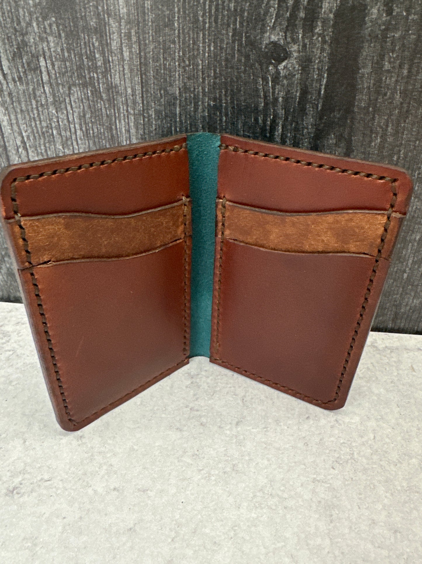 Teal/Brown Vertical Wallet