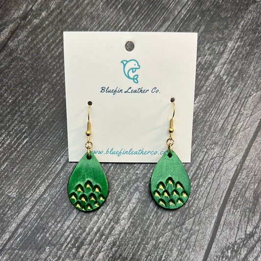 Small Teardrop-Green/Gold
