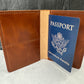 Golden Brown Leather Passport Cover