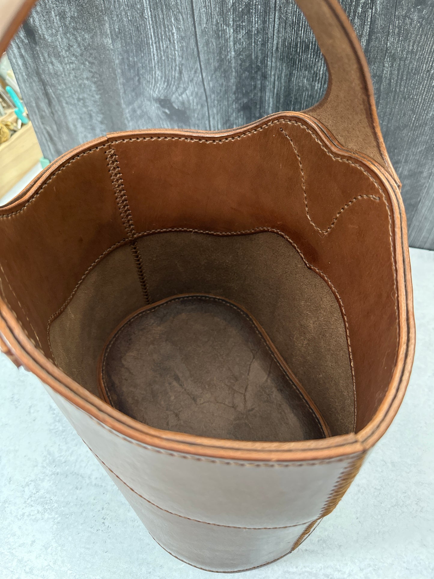 Brown Leather Bucket