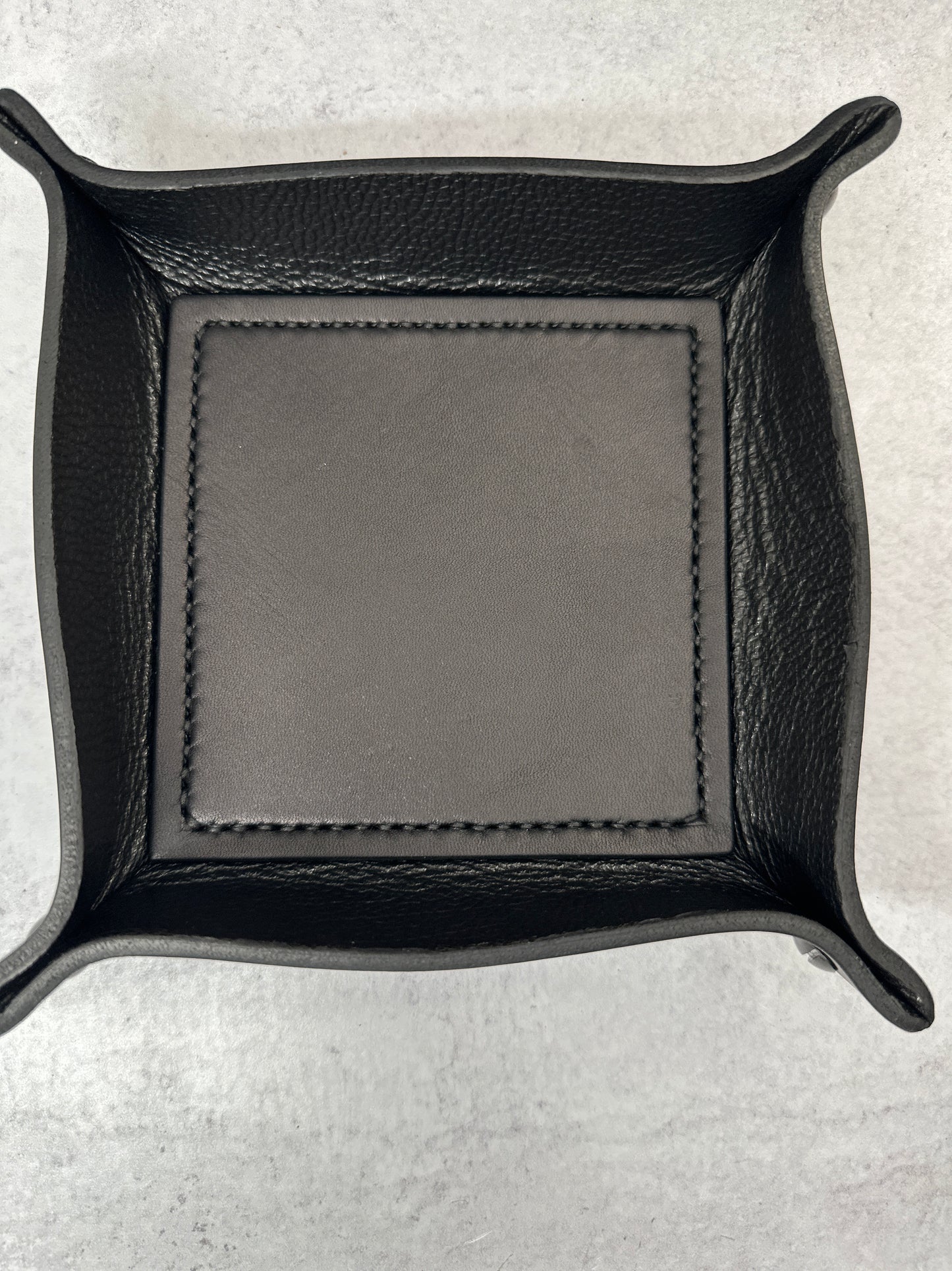 Black Leather Valet Tray