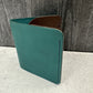 Teal/Dark Brown Simple Leather Bifold Wallet