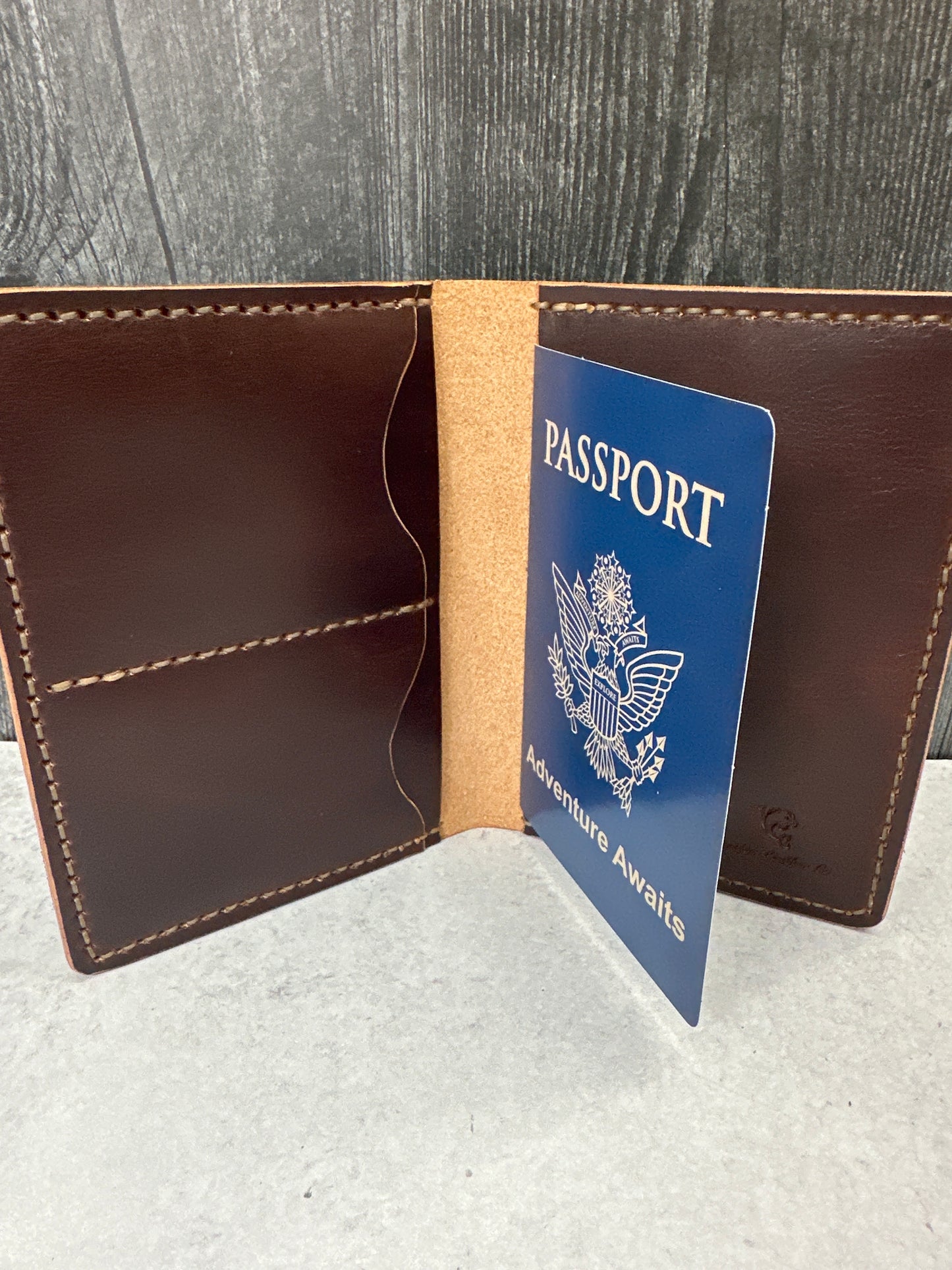 Dark Brown Leather Passport Cover