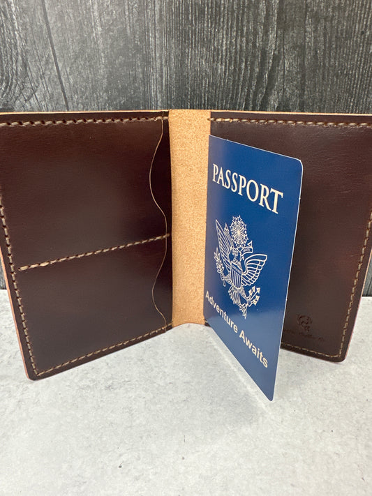 Dark Brown Leather Passport Cover
