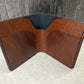 Navy/Brown Leather Simple Bifold Wallet