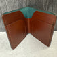 Teal/Brown Leather Simple Bifold Wallet