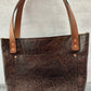 Brown Zipper Top Tote